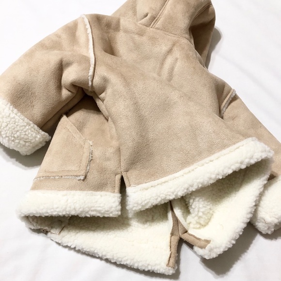 NWT - Vintage Baby Gap Faux Shearling Zip-Front Hooded Jacket w/Pockets- Newborn - Picture 10 of 13